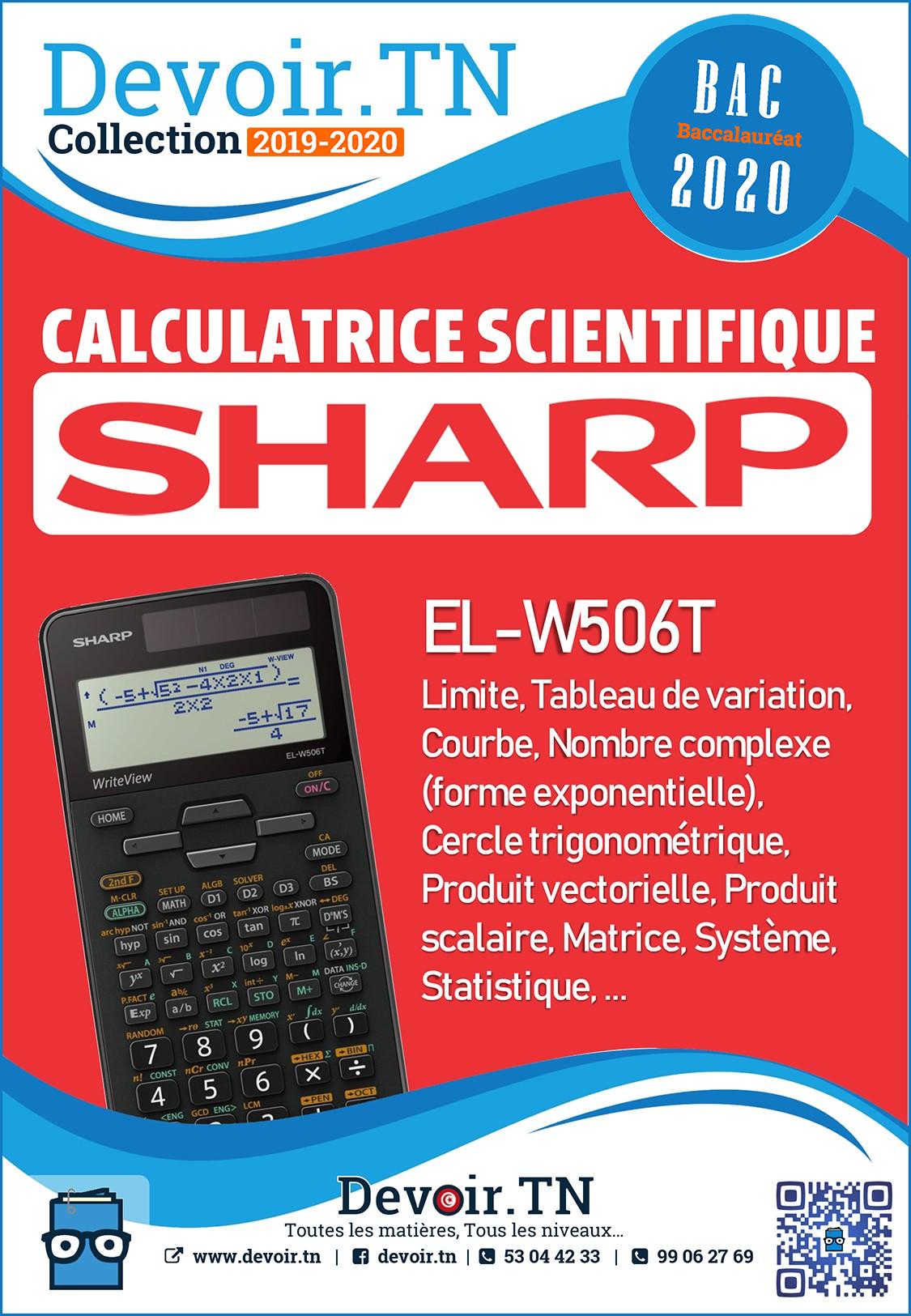 Calculatrice Scientifique Sharp EL W506T Calculatrice Scientifique